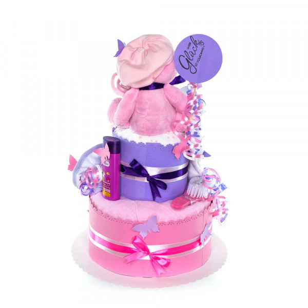 Windeltorte Teddy Bär für Mädchen Nr. 1.101 – Ansicht 5