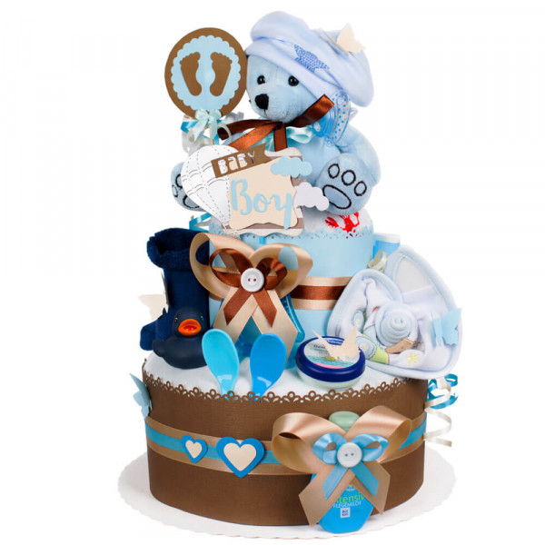 Windeltorte Teddy Bär für Jungen Nr. 1.104 – Ansicht 6