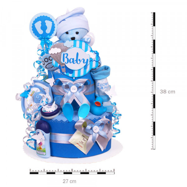 Windeltorte Teddy Bär für Jungen Nr. 1.107 – Ansicht 2