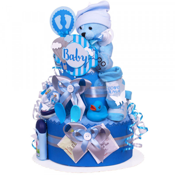 Windeltorte Teddy Bär für Jungen Nr. 1.107 – Ansicht 3
