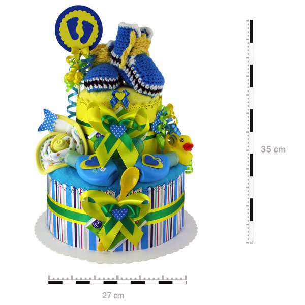 Windeltorte Brasilien für Jungen Nr. 1.112 – Maße