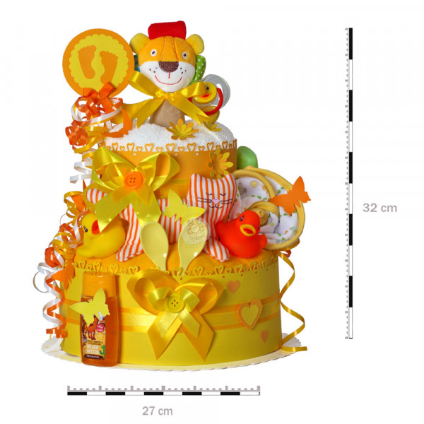 Windeltorte Löwe neutral Nr. 1.117 – Maße