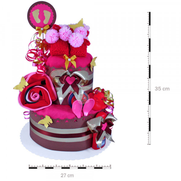 Windeltorte für Mädchen 1.118 – Ente – Maße