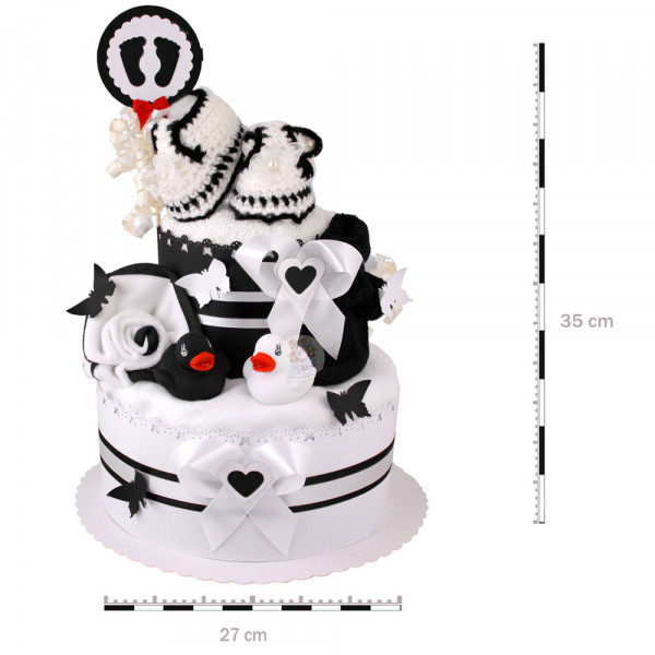 Windeltorte für Mädchen 1.120 – Ente – Maße