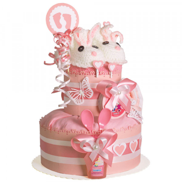 Windeltorte Hase für Mädchen Nr. 1.122 – Ansicht 4
