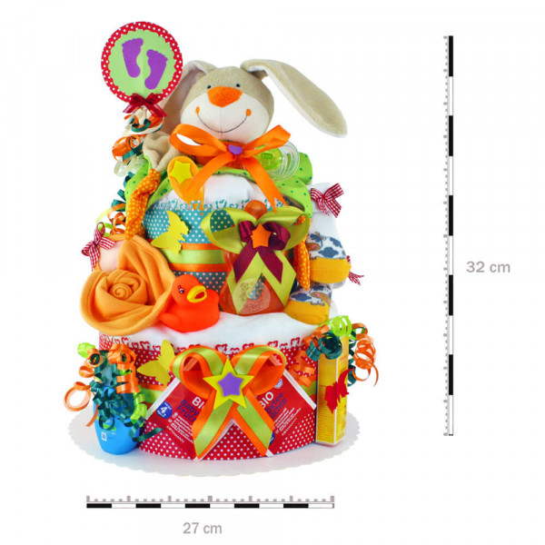 Windeltorte Hase neutral Nr. 1.123 – Maße