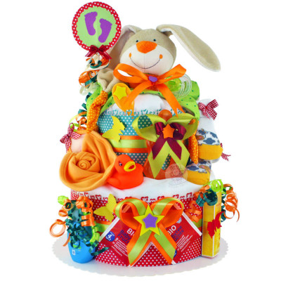 Bunny Diaper Cake Gender-Neutral No. 1.123