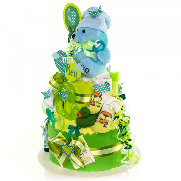 Windeltorte Teddy Bär für Jungen Nr. 1.133 – Ansicht 6