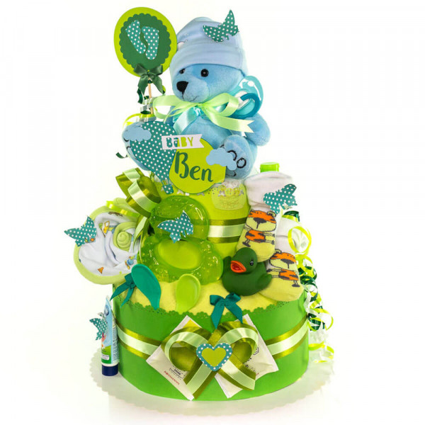 Windeltorte Teddy Bär für Jungen Nr. 1.133 – Ansicht 7