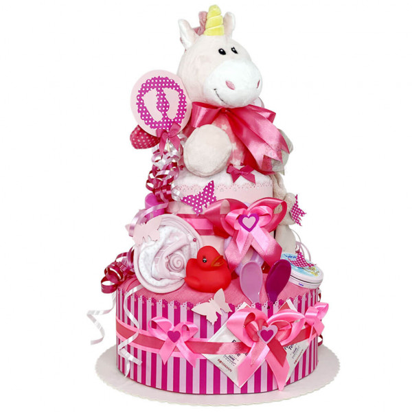 Windeltorte Einhorn für Mädchen Nr. 1.134 – Ansicht 3