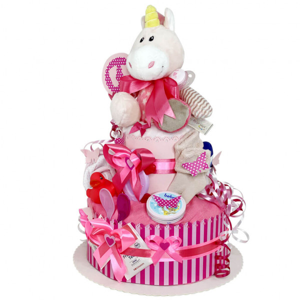 Windeltorte Einhorn für Mädchen Nr. 1.134 – Ansicht 4