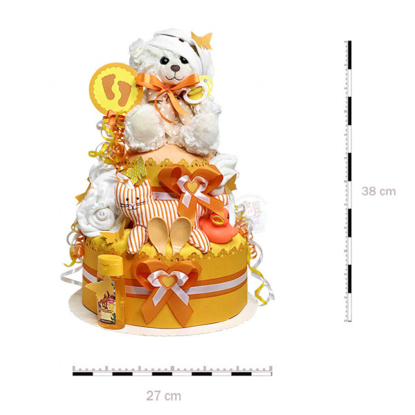 Windeltorte Teddy Bär neutral Nr. 1.136 – Maße