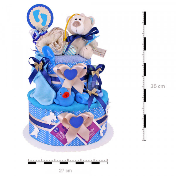 Windeltorte Teddy Bär für Jungen Nr. 1.141 – Maße