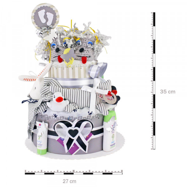 Windeltorte gehäkelte Figuren neutral Nr. 1.144 – Maße