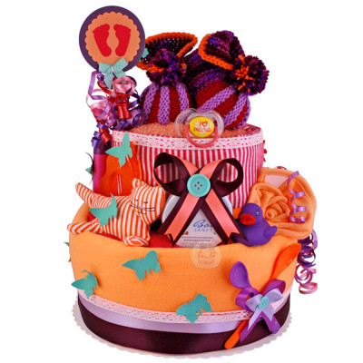 Tarta de pañales ovejita para niñas N.º 1.149
