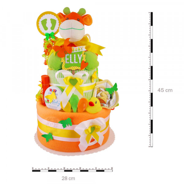 Windeltorte Giraffe neutral Nr. 1.153 – Maße