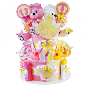 Teddy Bear Diaper Cake for Twins No. 1.159