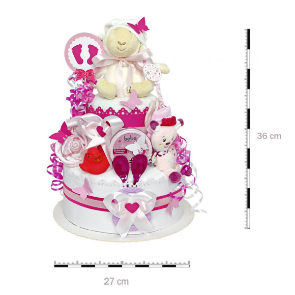 Windeltorte Schaf für Mädchen Nr. 1.161 – Maße