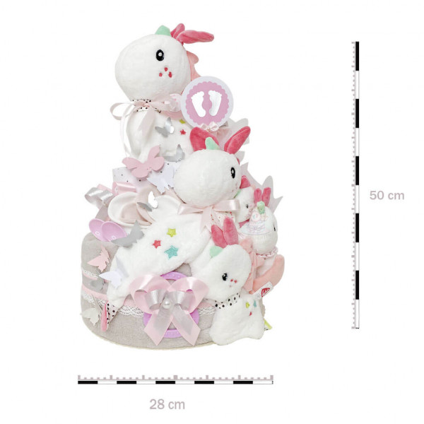 Windeltorte für Mädchen 1.178 Einhorn – Maße
