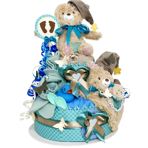 Windeltorte Teddy Bär für Jungen Nr. 1.181 – Ansicht 4