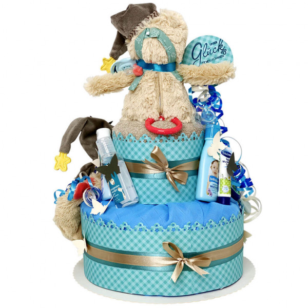 Windeltorte Teddy Bär für Jungen Nr. 1.181 – Ansicht 5