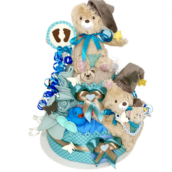 Windeltorte Teddy Bär für Jungen Nr. 1.181 – Ansicht 7
