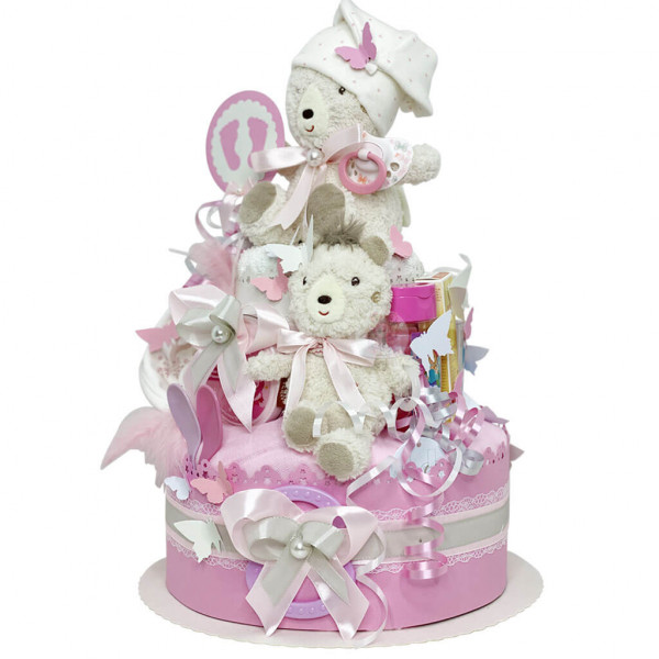 Windeltorte für Mädchen 1.182 – Teddy – Ansicht 4