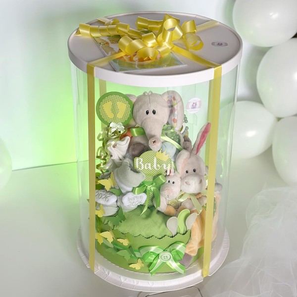 Neutral Diaper Cake No. 1.191 “Dundi &amp; Friends” – Two-Tier with NICI – View 7