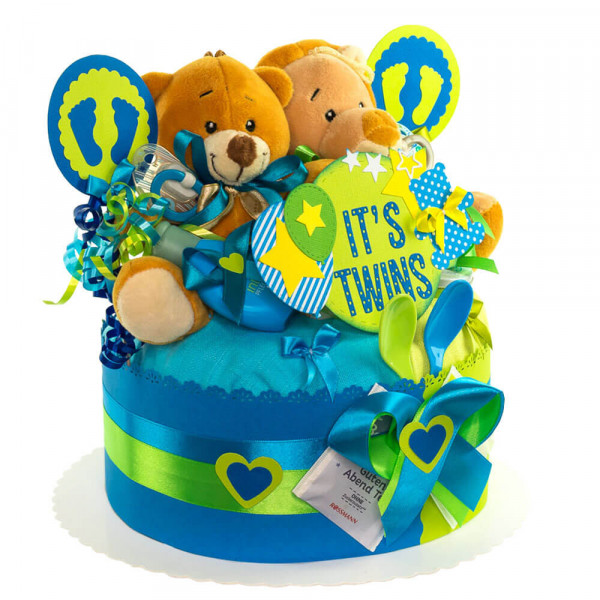 Windeltorte Teddy Bär für Zwillinge Nr. 1.203 – Ansicht 4