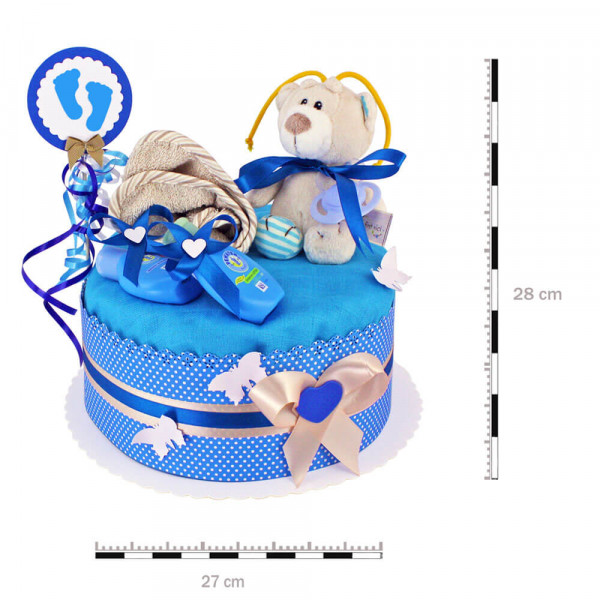 Windeltorte Teddy Bär für Jungen Nr. 1.205 – Maße
