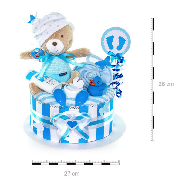 Windeltorte Teddy Bär für Jungen Nr. 1.213 – Maße