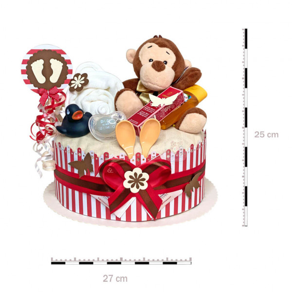 Windeltorte Affe neutral Nr. 1.218 – Maße