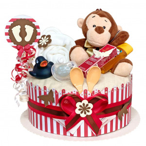 Monkey Diaper Cake Gender-Neutral No. 1.218
