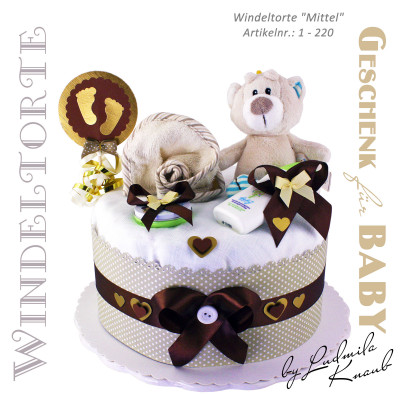 Neutral Teddy Bear Diaper Cake No. 1.220