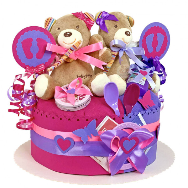Windeltorte Teddy Bär für Zwillinge Nr. 1.221 – Ansicht 4