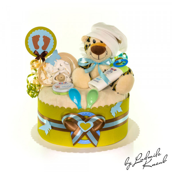 Windeltorte Leopard für Jungen Nr. 1.230 – Ansicht 2