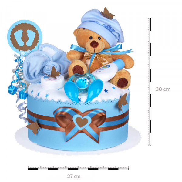 Windeltorte Teddy Bär für Jungen Nr. 1.231 – Maße