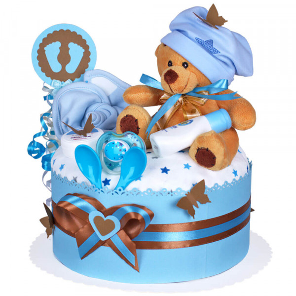 Windeltorte Teddy Bär für Jungen Nr. 1.231 – Ansicht 4