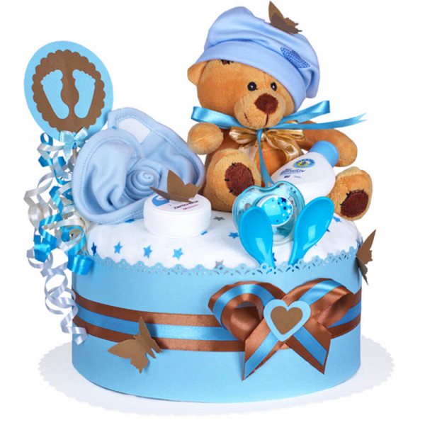 Windeltorte Teddy Bär für Jungen Nr. 1.231 – Ansicht 5