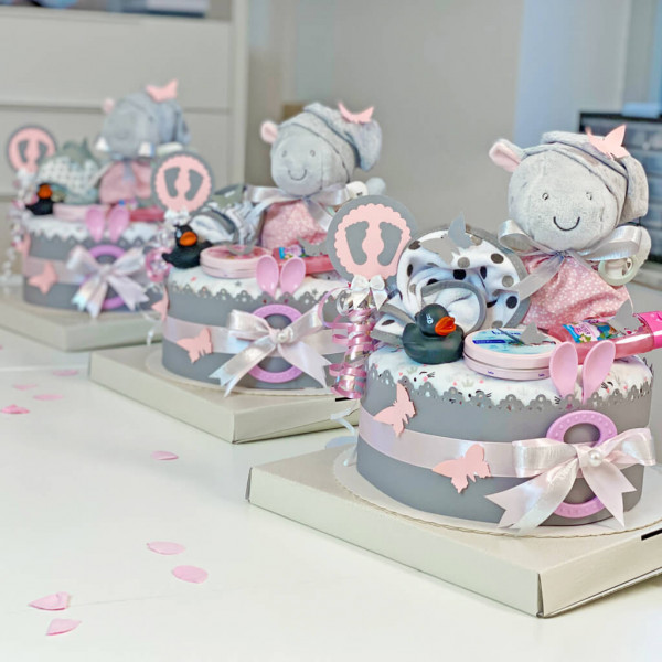 Windeltorte Nilpferd Hippo für Mädchen Nr. 1.245 – Ansicht 8