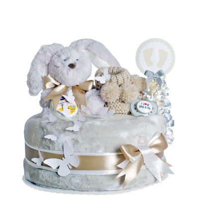 Neutral Bunny Diaper Cake No. 1.249