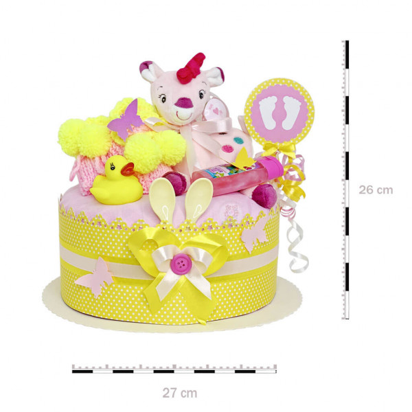Windeltorte für Mädchen 1.257 – Reh – Maße