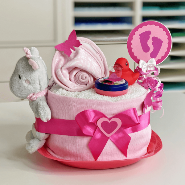 Windeltorte für Mädchen 1.307 – Elefant – Ansicht 3