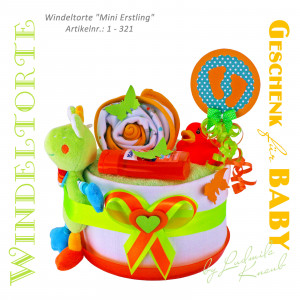 Frog Diaper Cake Gender-Neutral No. 1.321