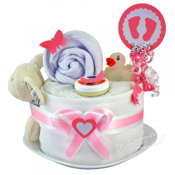 Windeltorte Hase für Mädchen Nr. 1.324 – Ansicht 2
