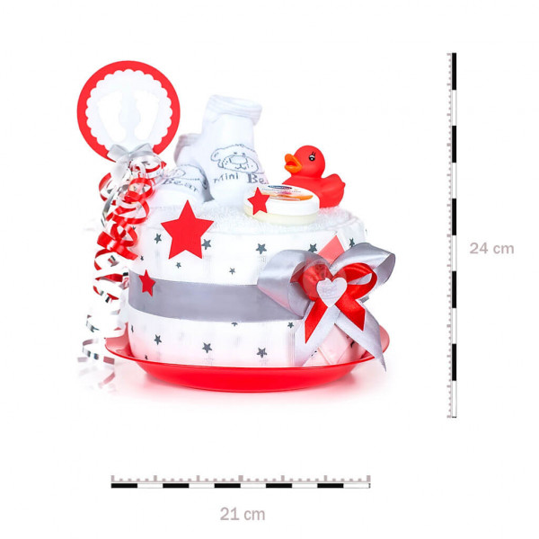 Windeltorte Weihnachten für Mädchen Nr. 1.329 – Maße