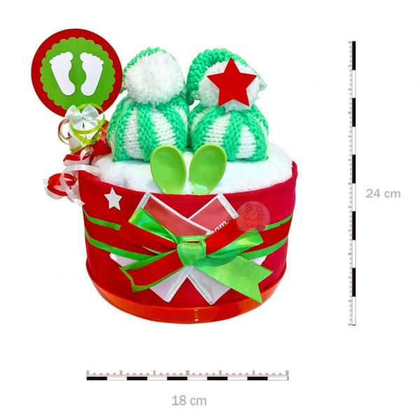 Windeltorte Weihnachten für Mädchen Nr. 1.333 – Maße