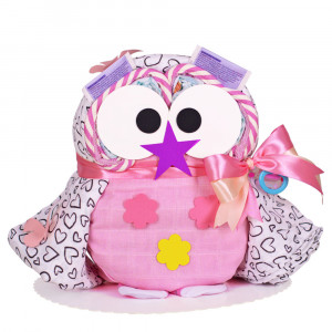 Owl Diaper Cake for Girls No. 1.406