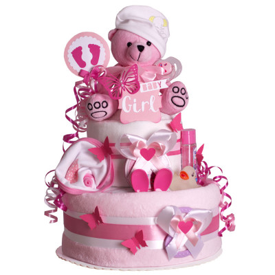 Teddy Bear Diaper Cake for Girls No. 1.410