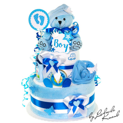 Teddy Bear Diaper Cake for Boys No. 1.411